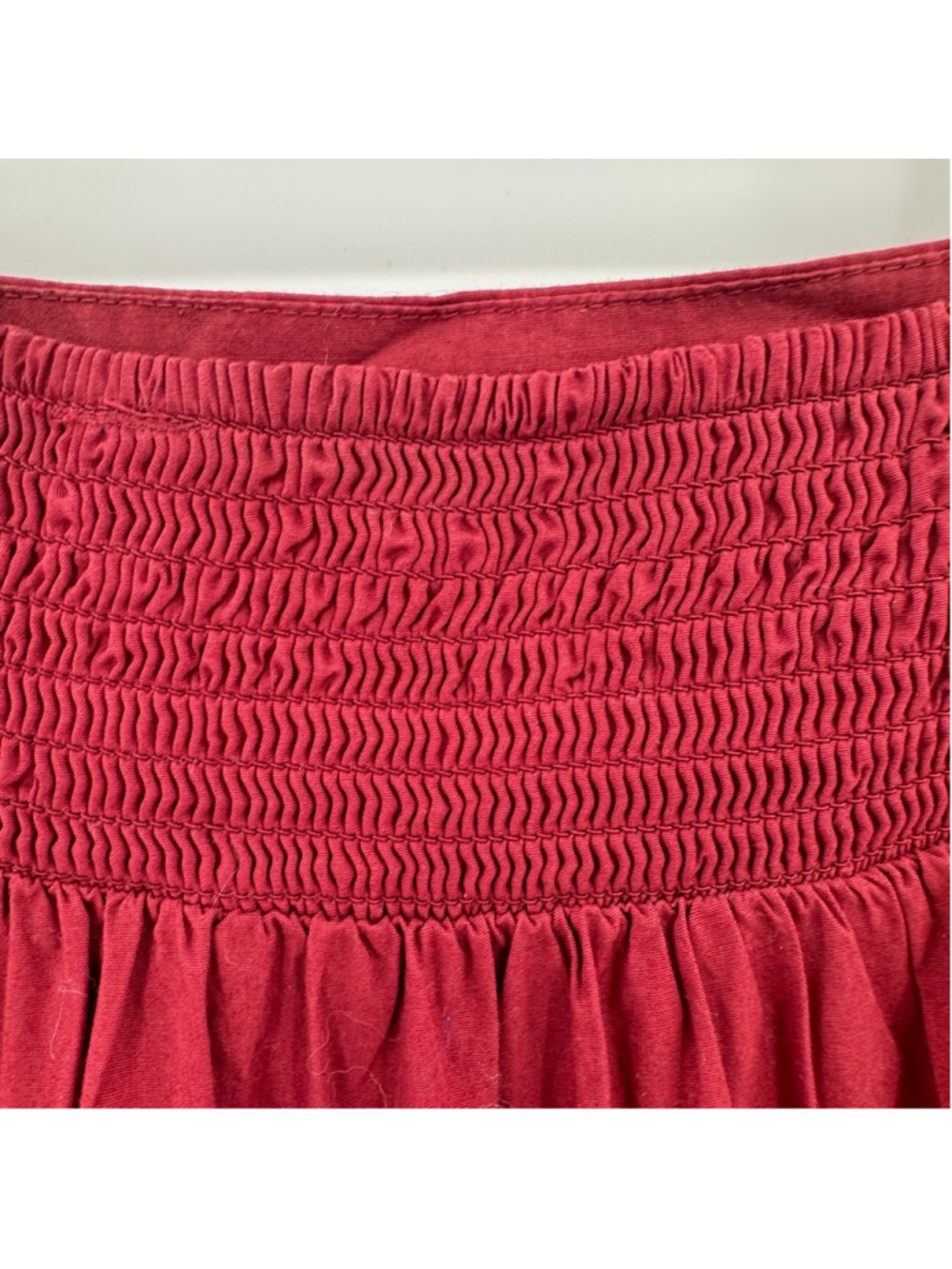 Anthropologie Tiered Prairie Skirt Burgundy Cotton Lace Cottagecore Boho Large - Picture 6 of 11